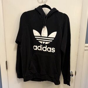 adidas Black Hoodie with White Logo